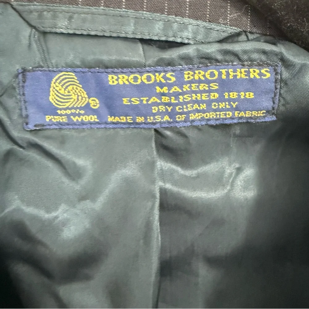 Brooks Brothers 100% Wool Elegant Navy Blue Classic Pinstripe Blazer Men 45R EUC
